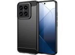 Custodia Per Xiaomi 14 In Silicone Tpu Morbido, Fibra Di Carbonio, Custodia Protettiva Antiurto Nera