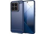 Custodia Per Xiaomi 14 In Silicone Tpu Morbido, Fibra Di Carbonio, Custodia Protettiva Antiurto Blu