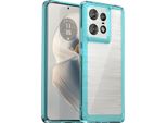 Custodia Per Motorola Edge 50 Pro Trasparente, Antiurto Custodia Protettiva In Silicone Tpu Azzurro