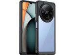 Custodia Per Xiaomi Redmi A3 Trasparente, Antiurto Tpu Silicone Custodia Protettiva Nero