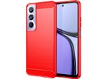 Custodia Per Realme C65 4G In Silicone Tpu Morbido, Fibra Di Carbonio, Custodia Protettiva Antiurto Rossa