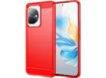 Custodia Per Honor 100 In Morbido Silicone Tpu, Fibra Di Carbonio, Custodia Protettiva Antiurto Rossa
