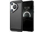 Custodia Per Huawei Pura 70 Pro / 70 Pro+ In Silicone Tpu Morbido, Fibra Di Carbonio, Custodia Protettiva Antiurto Nera