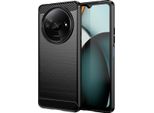 Custodia Per Xiaomi Redmi A3 In Silicone Tpu Morbido, Fibra Di Carbonio, Custodia Protettiva Antiurto Nera