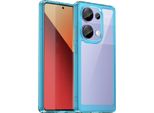 Custodia Per Xiaomi Redmi Note 13 Pro 4G Trasparente, Antiurto Custodia Protettiva In Silicone Tpu Azzurro