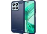 Custodia Per Honor X8B In Silicone Tpu Morbido, Fibra Di Carbonio, Custodia Protettiva Antiurto Blu