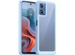 Custodia Per Motorola Moto G34 Trasparente, Antiurto In Silicone Tpu Protettivo Blu