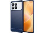 Custodia Per Xiaomi Redmi K70 In Silicone Tpu Morbido, Fibra Di Carbonio, Custodia Protettiva Antiurto Blu