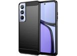 Custodia Per Realme C65 4G In Silicone Tpu Morbido, Fibra Di Carbonio, Custodia Protettiva Antiurto Nera