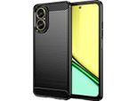 Custodia Per Realme C67 4G In Silicone Tpu Morbido, Fibra Di Carbonio, Custodia Protettiva Antiurto Nera