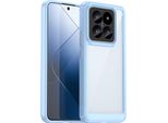 Custodia Per Xiaomi 14 Pro Trasparente, Antiurto Tpu Silicone Custodia Protettiva Blu