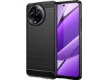 Custodia Per Realme C67 5G In Silicone Tpu Morbido, Fibra Di Carbonio, Custodia Protettiva Antiurto Nera