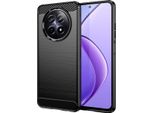 Custodia Per Realme 12 5G In Silicone Tpu Morbido, Fibra Di Carbonio, Custodia Protettiva Antiurto Nera