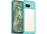 Custodia Per Google Pixel 8A Trasparente, Antiurto Custodia Protettiva In Silicone Tpu Azzurro