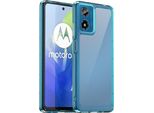 Custodia Per Motorola Moto G04 / G24 Trasparente, Antiurto Custodia Protettiva In Silicone Tpu Azzurro