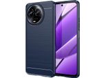 Custodia Per Realme C67 5G In Silicone Tpu Morbido, Fibra Di Carbonio, Custodia Protettiva Antiurto Blu