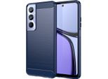 Custodia Per Realme C65 4G In Silicone Tpu Morbido, Fibra Di Carbonio, Custodia Protettiva Antiurto Blu