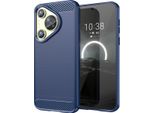 Custodia Per Huawei Pura 70 In Silicone Tpu Morbido, Fibra Di Carbonio, Custodia Protettiva Antiurto Blu