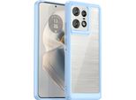 Custodia Per Motorola Edge 50 Pro Trasparente, Protettiva In Silicone Tpu Antiurto Blu