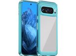 Custodia Per Google Pixel 9 Trasparente, Protettiva In Silicone Tpu Antiurto Azzurro