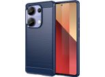 Custodia Per Xiaomi Redmi Note 13 Pro 4G In Silicone Tpu Morbido, Fibra Di Carbonio, Custodia Protettiva Antiurto Blu