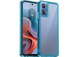 Custodia Per Motorola Moto G34 Trasparente, Antiurto Custodia Protettiva In Silicone Tpu Azzurro
