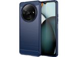 Custodia Per Xiaomi Redmi A3 In Silicone Tpu Morbido, Fibra Di Carbonio, Custodia Protettiva Antiurto Blu