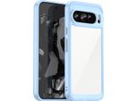 Custodia Per Google Pixel 9 Pro Trasparente, Protettiva In Silicone Tpu Antiurto Blu