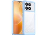 Custodia Per Xiaomi Redmi K70 Trasparente, Antiurto In Silicone Tpu Protettivo Blu