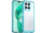 Custodia Per Honor X8B Trasparente, Protettiva In Silicone Tpu Antiurto Azzurro