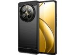 Custodia Per Realme 12 Pro 5G In Silicone Tpu Morbido, Fibra Di Carbonio, Custodia Protettiva Antiurto Nera