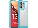 Custodia Per Xiaomi Redmi Note 13 4G Trasparente, Antiurto Custodia Protettiva In Silicone Tpu Azzurro