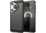Custodia Per Huawei Pura 70 In Silicone Tpu Morbido, Fibra Di Carbonio, Custodia Protettiva Antiurto Nera
