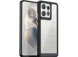 Custodia Per Motorola Edge 50 Pro Trasparente, Protettiva In Silicone Tpu Antiurto Nero