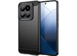Custodia Per Xiaomi 14 Pro In Silicone Tpu Morbido, Fibra Di Carbonio, Custodia Protettiva Antiurto Nera
