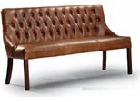 Casa Padrino Panca Chesterfield In Vera Pelle Marrone 160 Cm