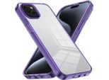 Custodia Per Iphone 15 Plus Crystal Clear Antiscivolo Antiurto Tpu Bumper Custodia Per Cellulare Viola