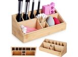 Scatola Portaoggetti Organizzatore Scatola Per Cosmetici Accessori Per Il Trucco Bambù 23X9X8,5 Cm
