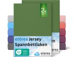 Set Di 2 Lenzuola In Jersey 140X200 Cm - 160X200 Cm - EtÉRea Lenzuola In Jersey 100% Cotone - Dimensioni 160X200 Cm - Colore Cactus