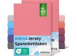 Set Di 2 Lenzuola In Jersey Rosa 140X200 Cm - 160X200 Cm - EtÉRea Lenzuola In Jersey 100% Cotone - Dimensioni 140X200 Cm - Colore Rosa