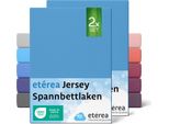 Set Di 2 Lenzuola In Jersey Azzurro 140X200 Cm - 160X200 Cm - EtÉRea Lenzuola In Jersey 100% Cotone - Misura 140X200 Cm - Colore Azzurro