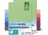 Set Di 2 Lenzuola In Jersey Menta 140X200 Cm - 160X200 Cm - EtÉRea Lenzuola In Jersey 100% Cotone - Dimensioni 160X200 Cm - Colore Menta