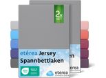 Set Di 2 Lenzuola In Jersey Grigio 140X200 Cm - 160X200 Cm - EtÉRea Lenzuola In Jersey 100% Cotone - Misura 140X200 Cm - Colore Grigio
