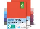 Set Di 2 Lenzuola In Jersey Terra 140X200 Cm - 160X200 Cm - EtÉRea Lenzuola In Jersey 100% Cotone - Dimensioni 160X200 Cm - Colore Terra