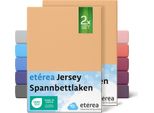Set Di 2 Lenzuola In Jersey Sand 140X200 Cm - 160X200 Cm - EtÉRea Lenzuola In Jersey 100% Cotone - Dimensioni 140X200 Cm - Colore Sand