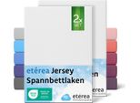 Set Di 2 Lenzuola In Jersey Bianco 140X200 Cm - 160X200 Cm - EtÉRea Lenzuola In Jersey In 100% Cotone - Dimensioni 140X200 Cm - Colore Bianco