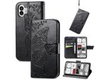 Per Niente Phone 2 Portafoglio Cellulare Custodia Farfalla Design Custodia Cover Nero