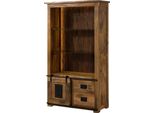 MASSIVMOEBEL24 | Scaffale In Legno Di Mango / Legno Riciclato 100X45X175 Laccato Naturale Railway Lux #165