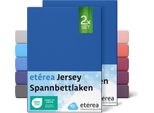 Set Di 2 Lenzuola In Jersey Blu 140X200 Cm - 160X200 Cm - EtÉRea Lenzuola In Jersey 100% Cotone - Misura 140X200 Cm - Colore Blu