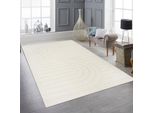 Tappeto Scintillante Per Soggiorno/Camera Da Letto, Resistente, Con Motivo A Linee Ovali In Color Crema Dimensioni - 160 X 220 Cm